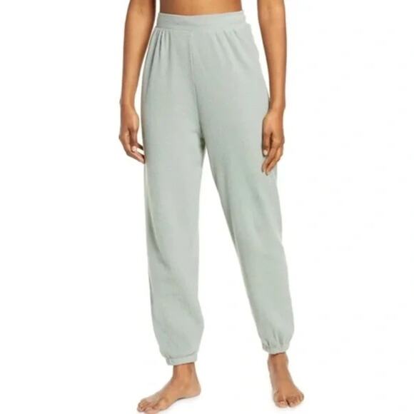 Skims Ribbed Jogger Pant Mint Green Large Lounge Cozy Stretch Athleisure Soft - Picture 1 of 6